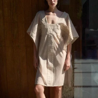ZARA PLEATED LACE KAFTAN DRESS