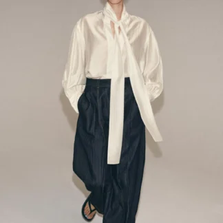 ZARA ZW COLLECTION SATIN SHIRT WITH TIES