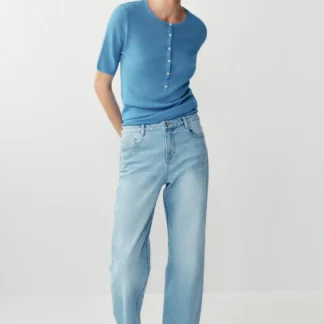 ZARA Z1975 RELAXED FIT MID-WAIST JEANS WITH CUFFED HEMS