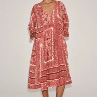 ZARA ZW COLLECTION PRINTED MIDI DRESS
