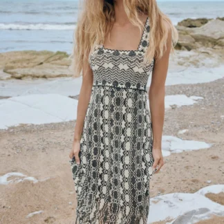 ZARA FRINGED KNIT DRESS
