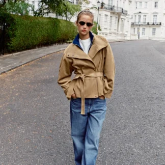 ZARA FAUX SUEDE BELTED JACKET