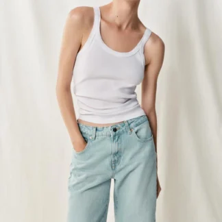 ZARA Z1975 MID-WAIST DENIM BERMUDA SHORTS