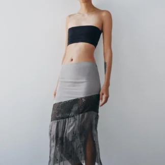 ZARA SEQUIN MIX MIDI SKIRT