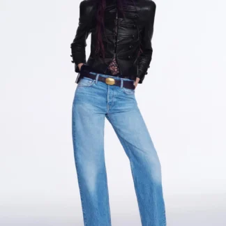 ZARA ZW COLLECTION 100% LEATHER FROG FASTENING JACKET