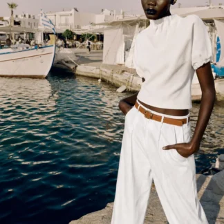 ZARA LINEN BLEND BELTED TROUSERS