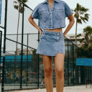 ZARA Z1975 WRAP DENIM SKORT