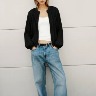 ZARA PLEATED RUFFLE JACKET