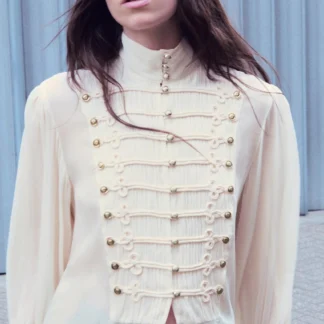 ZARA ZW COLLECTION ROMANTIC SHIRT WITH FROG FASTENING
