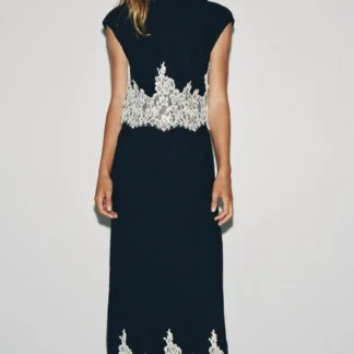 ZARA LACE-TRIMMED CROP TOP