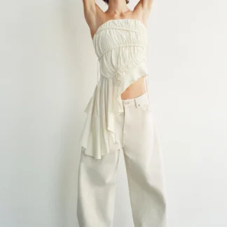 ZARA ASYMMETRIC PLEATED TOP