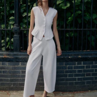 ZARA INTERLOCK BUTTONED WAISTCOAT