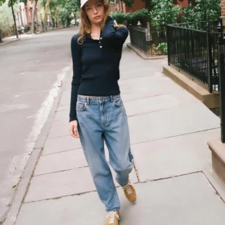 ZARA BUTTONED HENLEY T-SHIRT