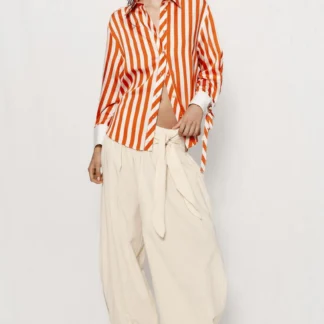 ZARA STRIPED SHIRT WITH BOWS
