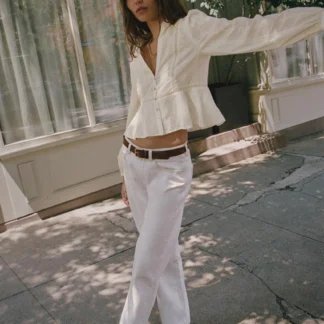 ZARA EMBROIDERED ROMANTIC BLOUSE