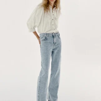 ZARA STRIPED SHIRT WITH CUTWORK EMBROIDERY