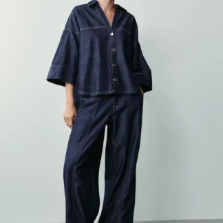 ZARA Z1975 WIDE SLEEVE DENIM SHIRT