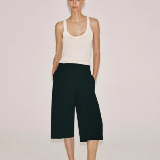 ZARA ZW COLLECTION STRAIGHT PLEATED BERMUDA SHORTS