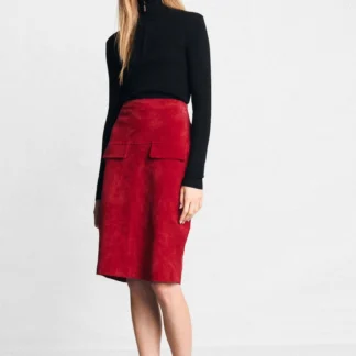 ZARA 100% LEATHER MIDI SKIRT