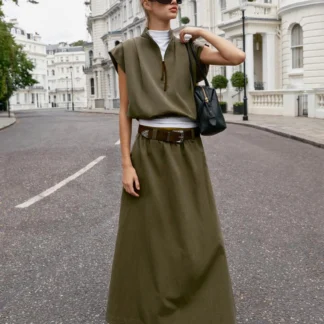 ZARA BELTED MIDI CAPE SKIRT