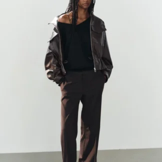 ZARA LOW-RISE STRAIGHT-LEG TROUSERS