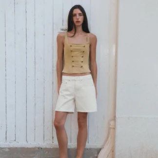 ZARA BUTTONED CORSETRY-INSPIRED TOP