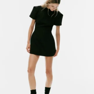 ZARA PLEATED SLEEVE MINI DRESS