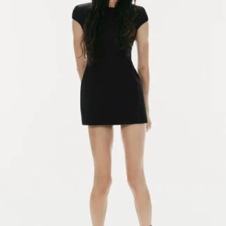 ZARA MINI DRESS WITH SHOULDER PADS AND SEAM DETAIL
