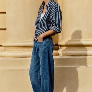 ZARA Z1975 MID-WAIST BAGGY JEANS WITH TURN-UP HEMS