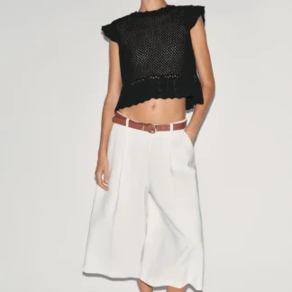 ZARA CUTWORK KNIT TOP