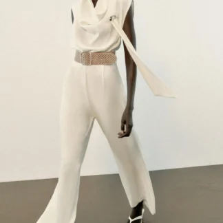 ZARA JUMPSUIT WITH GOLD-TONE BELT