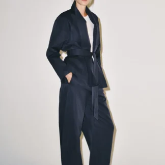 ZARA ZW COLLECTION LINEN BLEND BARREL TROUSERS