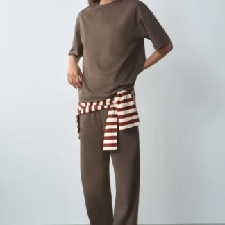 ZARA STRAIGHT-LEG COTTON TROUSERS