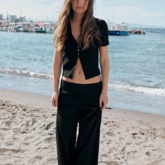 ZARA TEXTURED STRAIGHT-LEG TROUSERS