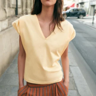 ZARA COTTON V-NECK T-SHIRT