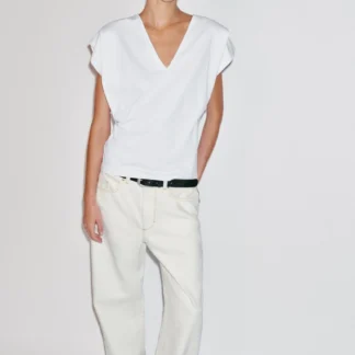 ZARA COTTON V-NECK T-SHIRT