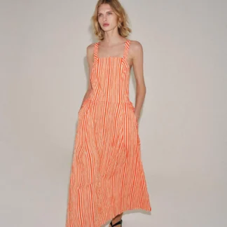 ZARA ZW COLLECTION STRIPED MIDI DRESS