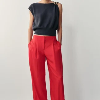 ZARA KNIT TOP WITH METAL TRIMS
