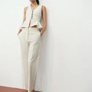 ZARA STRIPED PEPLUM WAISTCOAT