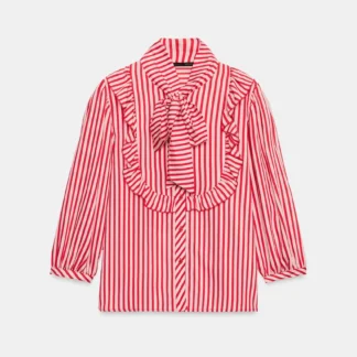 ZARA STRIPED BOW SHIRT