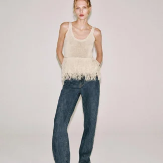 ZARA FRINGED KNIT TOP