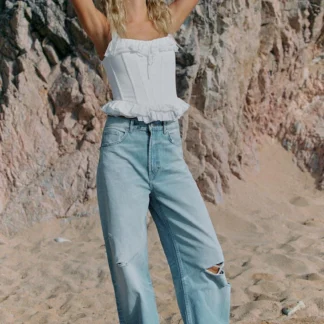 ZARA RUFFLED CORSETRY-INSPIRED TOP