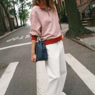 ZARA STRIPED ZIP-UP SWEATSHIRT