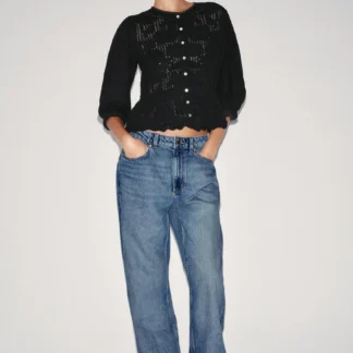 ZARA ROMANTIC COMBINED KNIT CARDIGAN