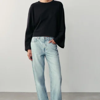 ZARA COTTON T-SHIRT WITH WIDE SLEEVES