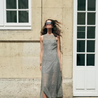 ZARA SEQUINNED MIDI DRESS