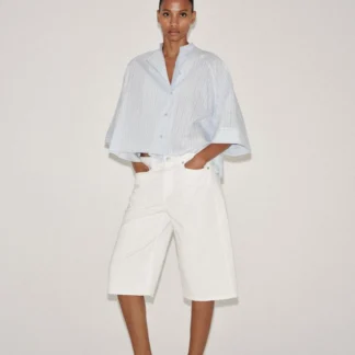 ZARA ZW COLLECTION ASYMMETRIC STRIPED SHIRT