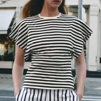 ZARA STRIPED WIDE SLEEVE T-SHIRT