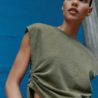 ZARA RUSTIC GATHERED T-SHIRT