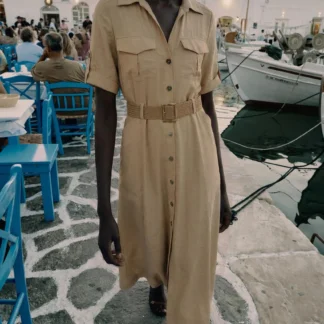 ZARA BELTED MIDI SHIRT DRESS